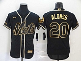Mets 20 Pete Alonso Black Gold 2020 Nike Flexbase Jersey,baseball caps,new era cap wholesale,wholesale hats